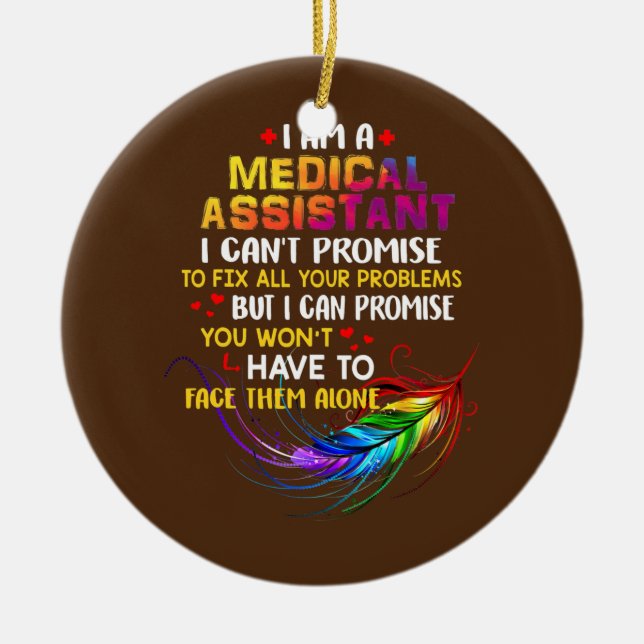 Ornamento De Cerâmica Adoro ser assistente médico (Frente)