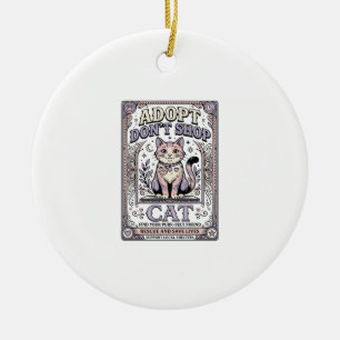 Ornamento De Cerâmica Adote Não Compre Gato Resgate de Gatos Adoção Vint
