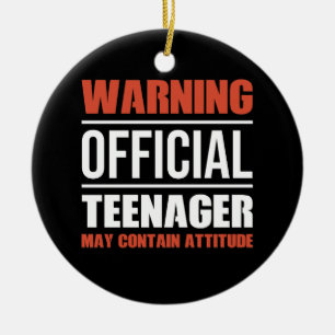 Ornamento De Cerâmica Advertência Adolescente Oficial 13 Aniversário Pod