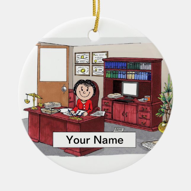 Ornamento De Cerâmica Advogada - Mulher (Frente)