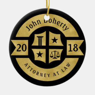Ornamento De Cerâmica Advogado 2018 Procurador-Geral Ouro decorativo