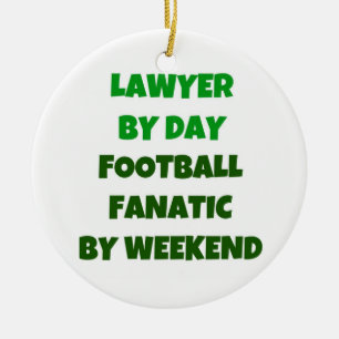 Ornamento De Cerâmica Advogado por Futebol Fanático por Dia no Fim de Se