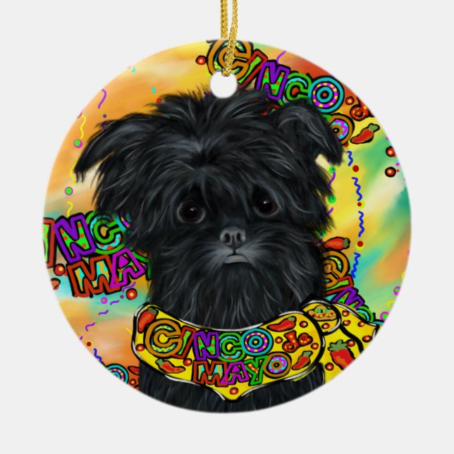 Ornamento De Cerâmica Affenpinscher (Frente)