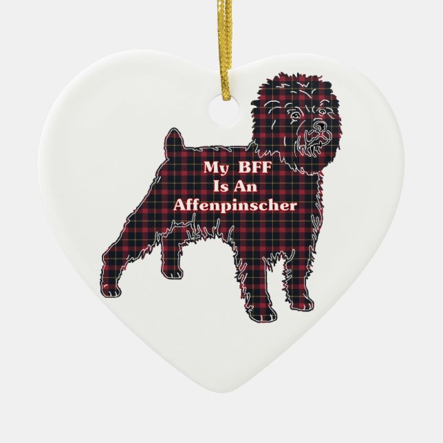 Ornamento De Cerâmica Affenpinscher BFF (Frente)