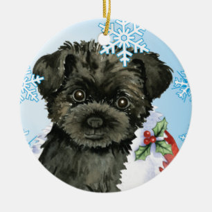 Ornamento De Cerâmica Affenpinscher feliz de Howliday