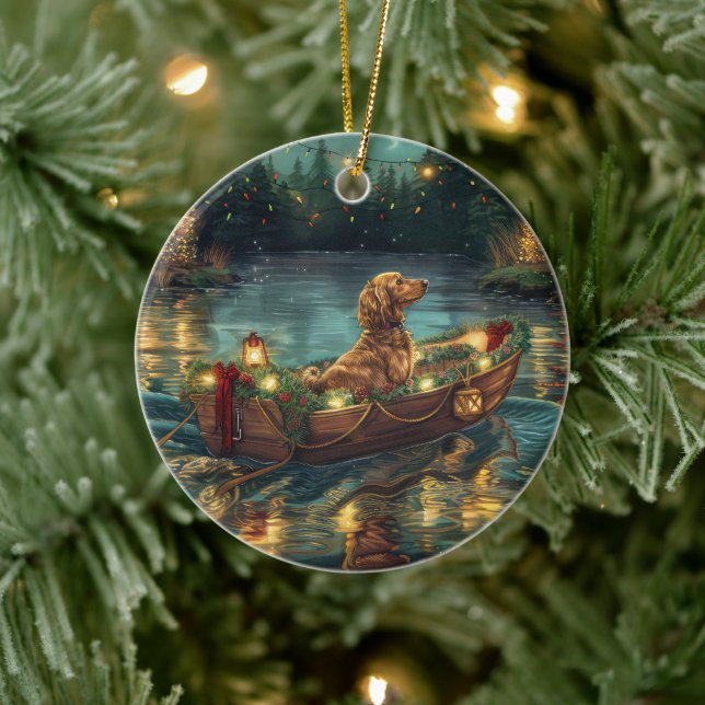 Ornamento De Cerâmica Afghan Hound Christmas Festive Voyage (Árvore)