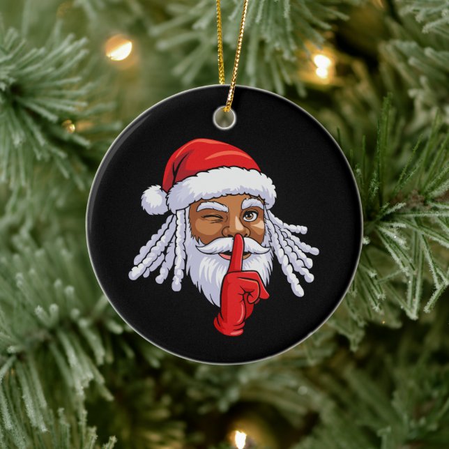 Ornamento De Cerâmica African American Santa Claus Christmas Party Decor (Árvore)