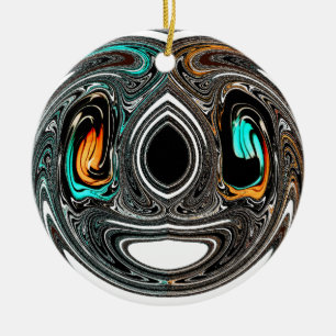 Ornamento De Cerâmica African Ethnic Doodle Zebra texturou Art Impressão