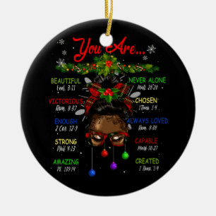 Ornamento De Cerâmica Afro-Americana Menina Deus Diz Que Eu Sou O Natal