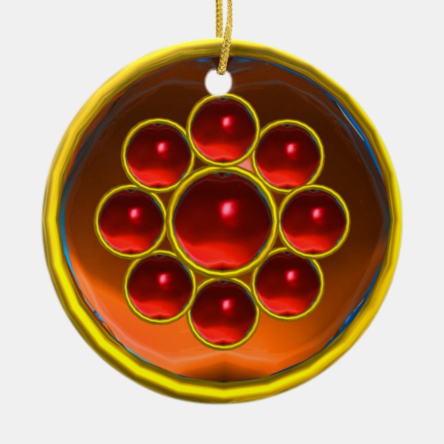 ORNAMENTO DE CERÂMICA AGATO DE LARANJA AMARELO GEMSTONE MON (Frente)