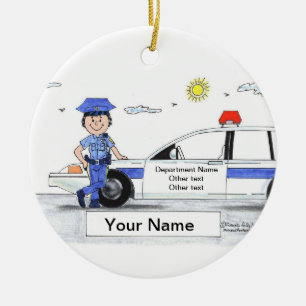 Ornamento De Cerâmica Agente da polícia, fêmea - presente personalizad