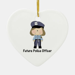 Ornamento De Cerâmica agente da polícia futuro (menina)