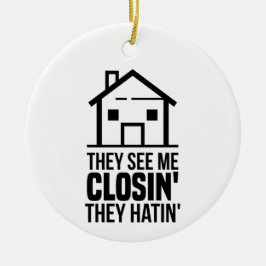 Ornamento De Cerâmica Agente Imobiliário Eles Me Veem Fechando Feriado D