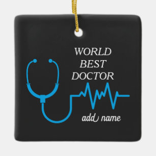 Ornamento De Cerâmica Agradecimento de Formatura ao Melhor Médico Person