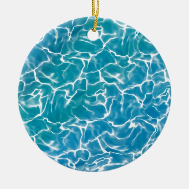 Ornamento De Cerâmica Água do mar azul (Frente)