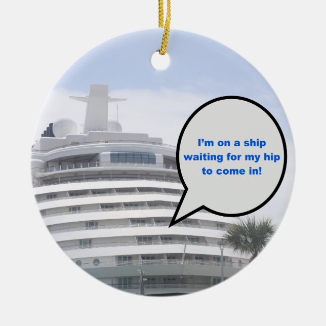 Ornamento De Cerâmica Aguardando minha parte superior do disco (Frente)