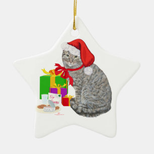 Ornamento De Cerâmica Aguardando pelo Papai Noel