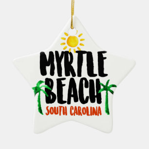 Ornamento De Cerâmica Aguarela de Myrtle Beach