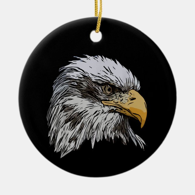 Ornamento De Cerâmica Águia-Careca Gráfica Animal Símbolo Nacional Ameri (Frente)