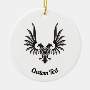 Ornamento De Cerâmica Águia com duas Cabeças Cerâmicas