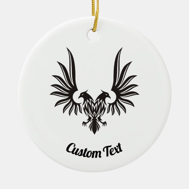 Ornamento De Cerâmica Águia com duas Cabeças Cerâmicas (Frente)