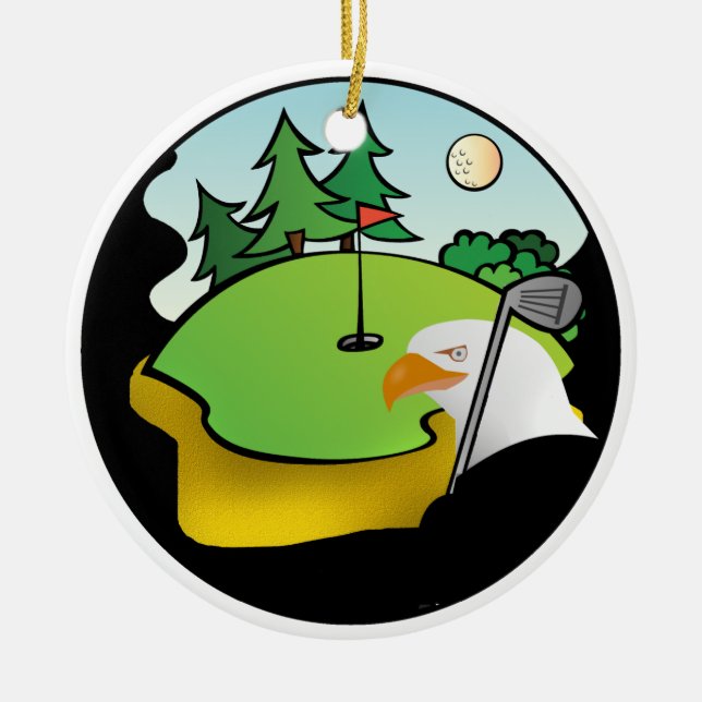 Ornamento De Cerâmica Águia de golfe (Frente)