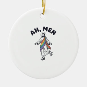 Ornamento De Cerâmica Ah Homens Patinação no Gelo Fé Design Vetorial_1
