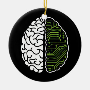Ornamento De Cerâmica Ai De Engenheiro De Software De Chip Do Cérebro De