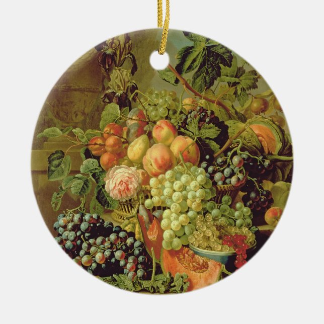 Ornamento De Cerâmica Ainda vida da fruta (Frente)