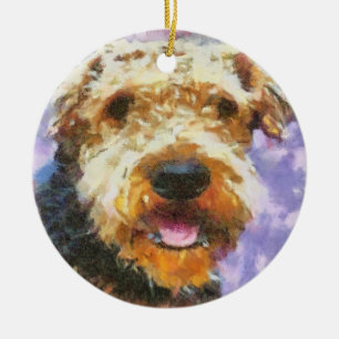 Ornamento De Cerâmica Airedale