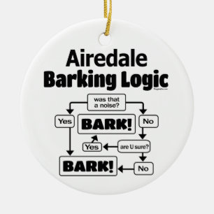 Ornamento De Cerâmica Airedale que descasca a lógica