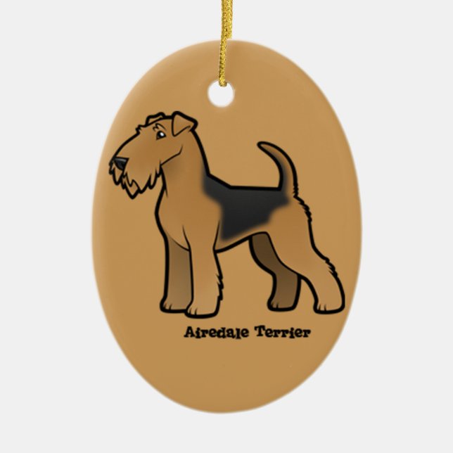 Ornamento De Cerâmica airedale terrier (Frente)