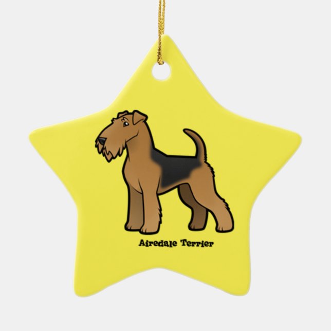 Ornamento De Cerâmica airedale terrier (Frente)