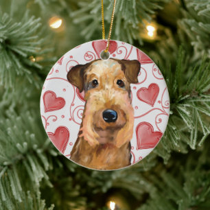 Ornamento De Cerâmica Airedale Terrier