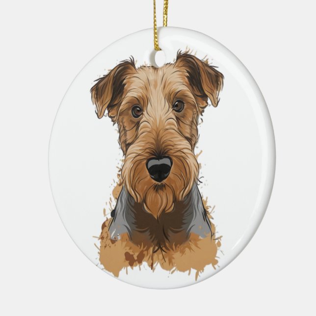 Ornamento De Cerâmica airedale terrier (Esquerda)
