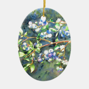 Ornamento De Cerâmica Airelas, pintura de fruta romântica