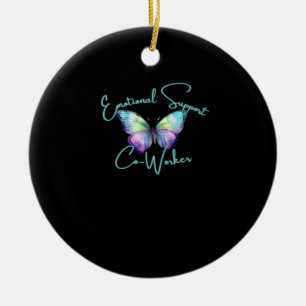 Ornamento De Cerâmica Ajuda Emocional Coworker Butterfly Classic