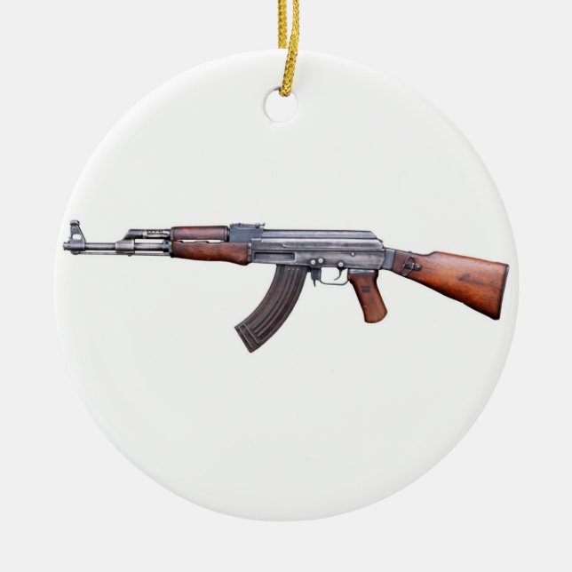 ORNAMENTO DE CERÂMICA AK-47 (Frente)