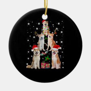 Ornamento De Cerâmica AKita Dog Christmas, Akita Papai noel Customs Prod