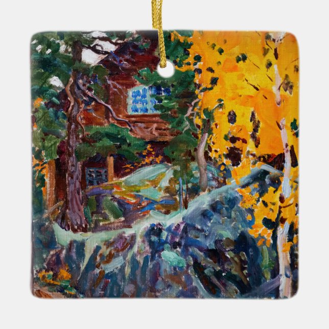 Ornamento De Cerâmica Akseli Gallen-Kallela - Kalela no outono (Frente)