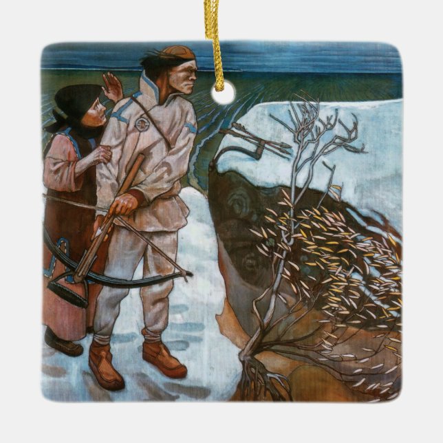 Ornamento De Cerâmica Akseli Gallen-Kallela - Vingança de Joukahainen (Frente)