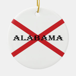 Ornamento De Cerâmica Alabama e Flag orncn