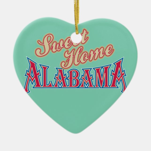 Ornamento De Cerâmica Alabama é Lar (Frente)