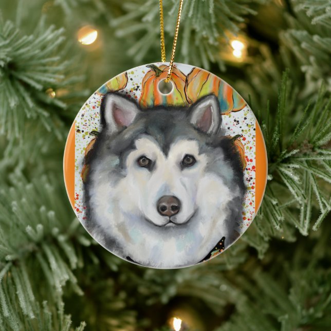 Ornamento De Cerâmica Alaskan Malamute (Árvore)