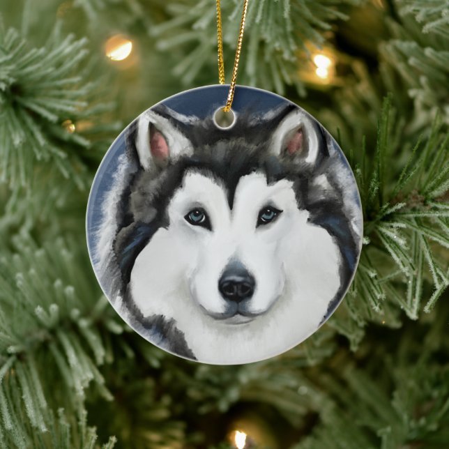 Ornamento De Cerâmica Alaskan Malamute (Árvore)