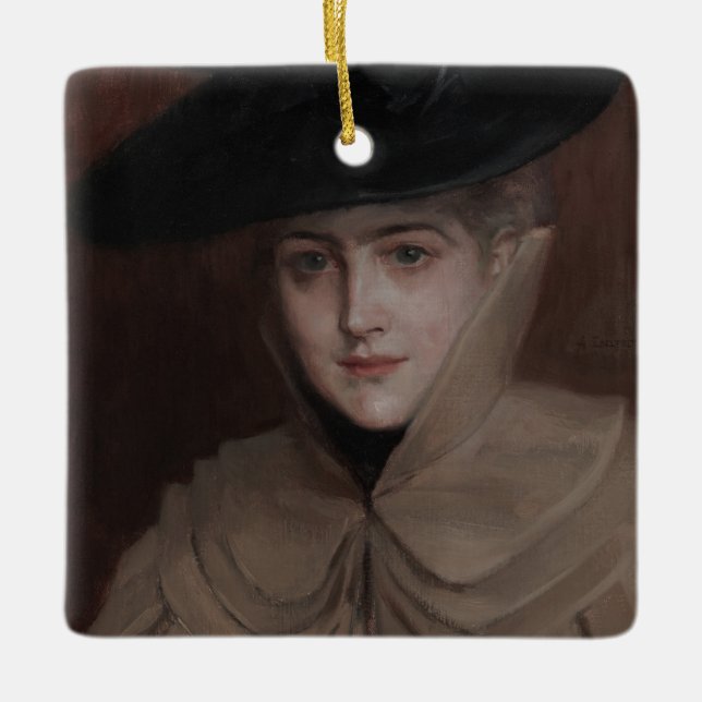 Ornamento De Cerâmica Albert Edelsense - Retrato de uma Jovem Mulher (Frente)