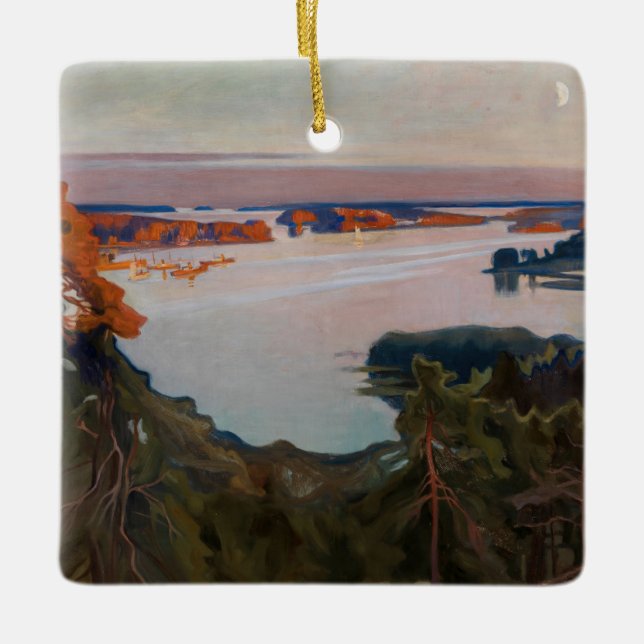 Ornamento De Cerâmica Albert Edelsense - Vista sobre Haikko (Frente)