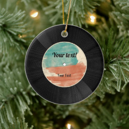 Ornamento De Cerâmica Álbum de Música Retro Vinyl Record