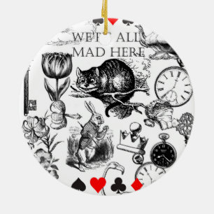 Ornamento De Cerâmica alcaçuz clássico de cheshire na arte maravilhosa