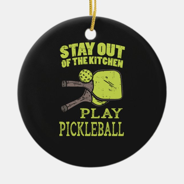 Ornamento De Cerâmica Alças de Pickleball (Frente)